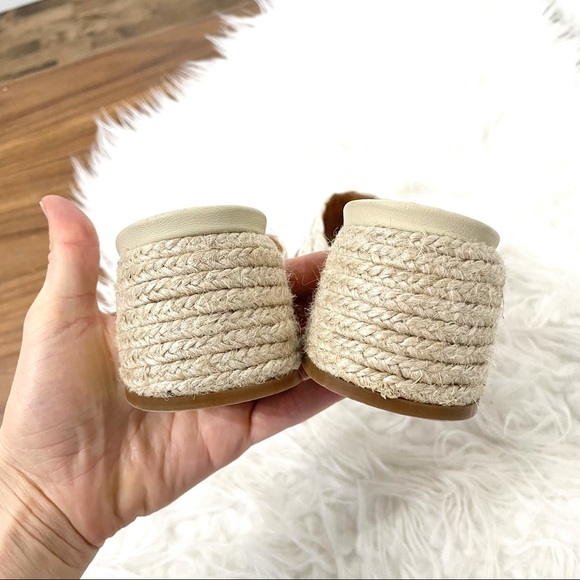 Andre Assous Ivory Cadyn Slip On Sandals block heel raffia jute open toe slides - Picture 5 of 10